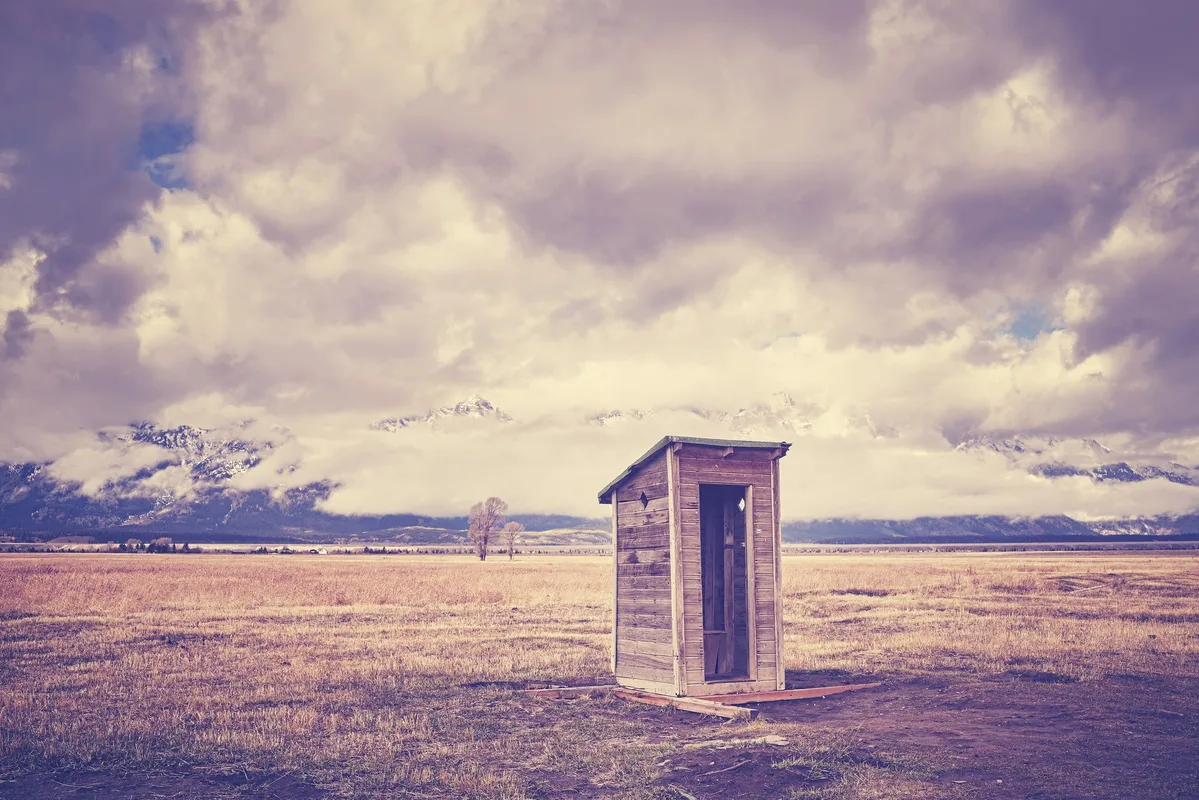 Backcountry toilet in the Grand Teton National Park, Wyoming, US
