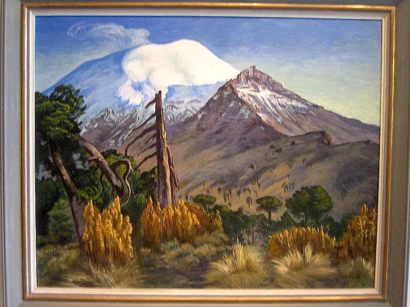 Vista del Popocatépetl — obra de Gerardo Murillo (Dr. Atl), 1934. Wikipedia Commons